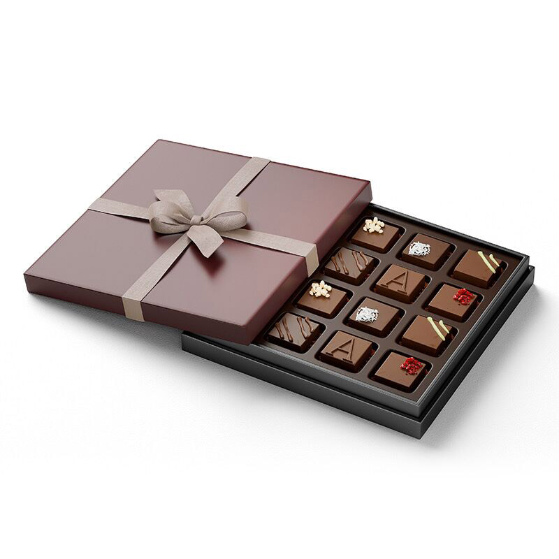 Custom Exquisite Chocolate Gift Box Eco-friendly Flat Paper Box with Lid