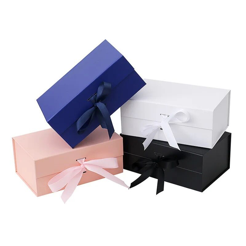 Custom Printed Flip Top Boxes with Magnetic Closure Rigid Cardboard Foldable Storage Box