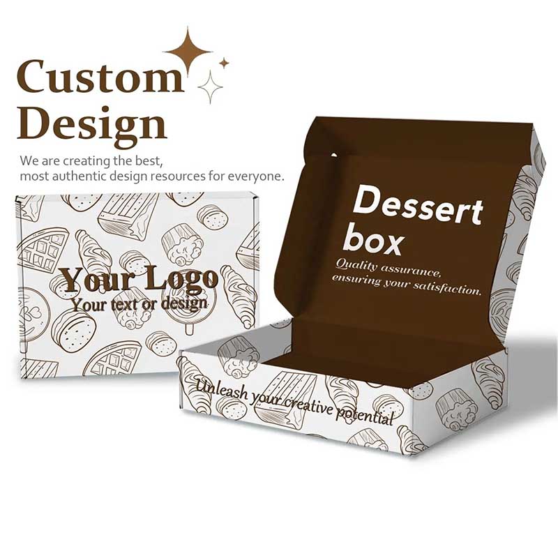 Custom Food Graded Packaging Paper Cookie Boxes Eco-friendly Foldable Cardboard Cupcake Boxes